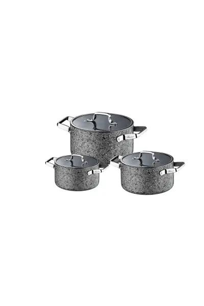 Brioni Stone-Age 3lü Midi Tencere Seti (16-18-20 cm)