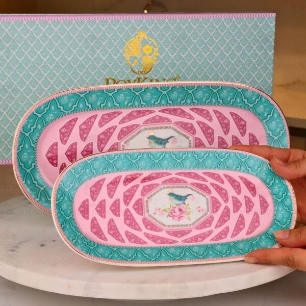 Qush 2li Kayık Set Turkuaz Pembe
