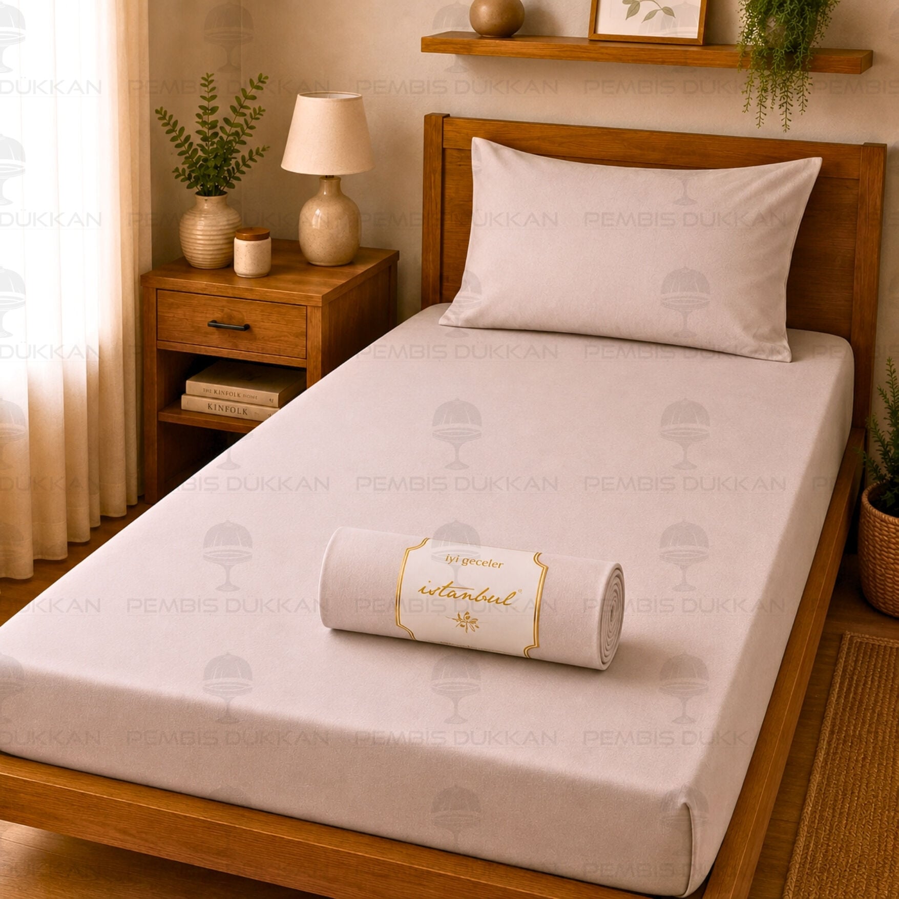 Ranforce Fitted Çarşaf Set 100 x 200 cm Açık Bej