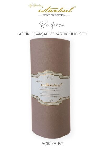 Ranforce Fitted Lastikli Çarşaf Set 120 X 200cm - Açık Kahve