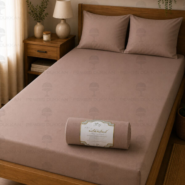 Ranforce Fitted Çarşaf Set 120 x 200cm Açık Kahve