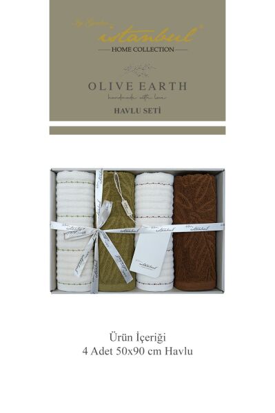 Olive Earth 50x90cm 4'lü Havlu Seti