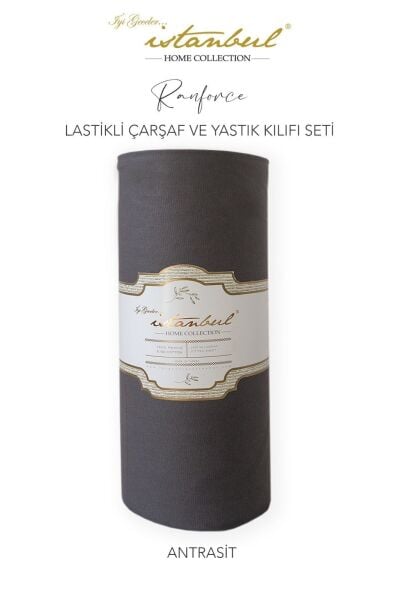 Ranforce Fitted Lastikli Çarşaf Seti 160x200 Cm - Antrasit