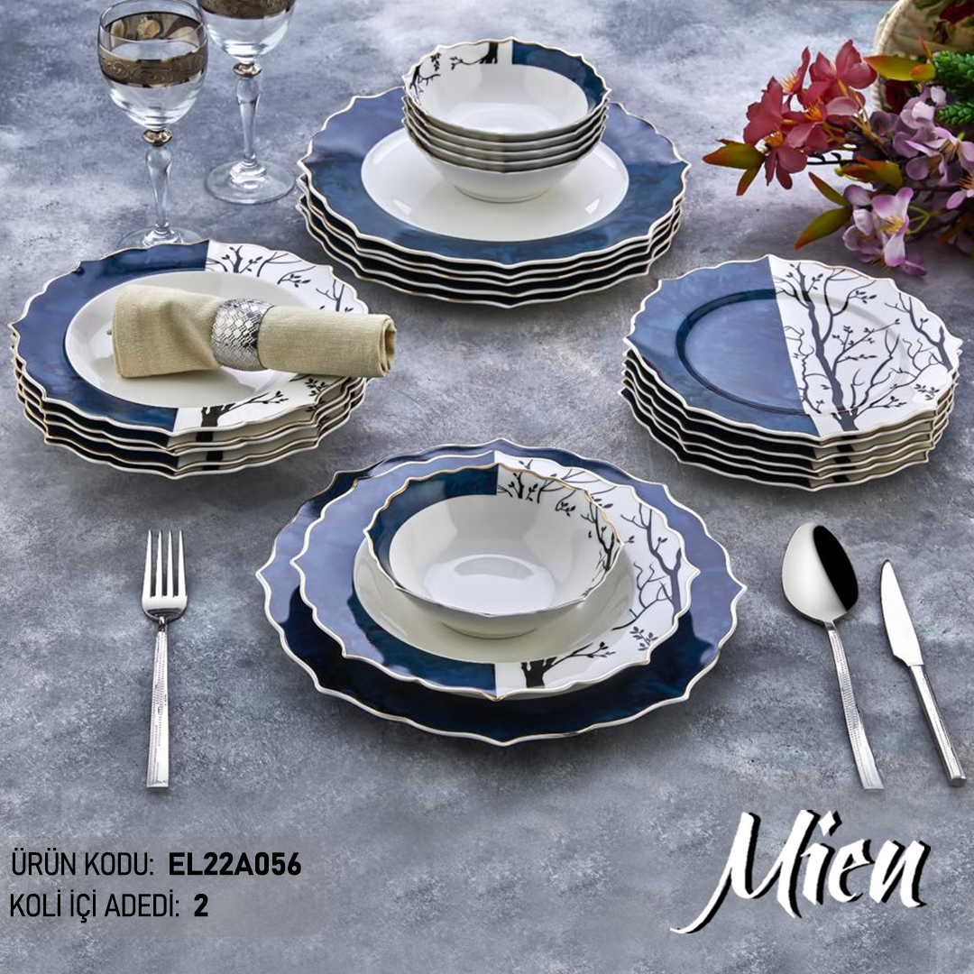 Blue Bird 6 Kişilik 24 Parça Yemek Takımı (Elizabeth London)
