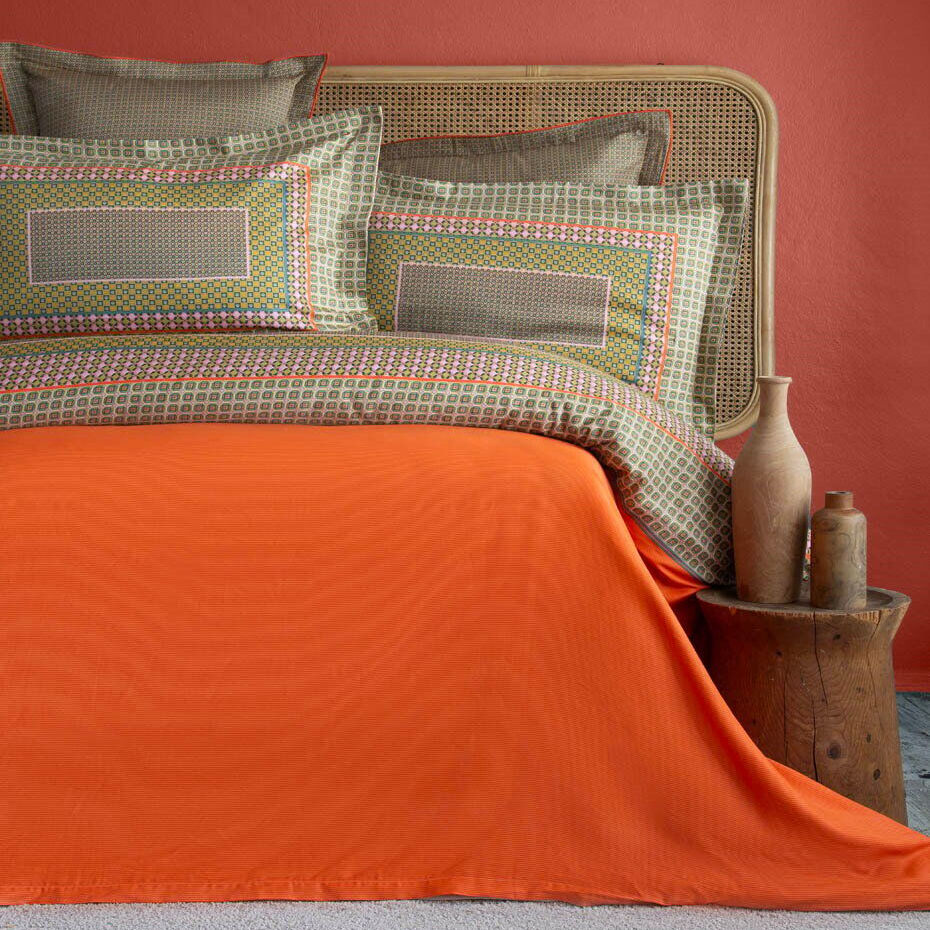 Elegance Pamuk Saten Çift Kişilik Nevresim Takımı Regina Orange