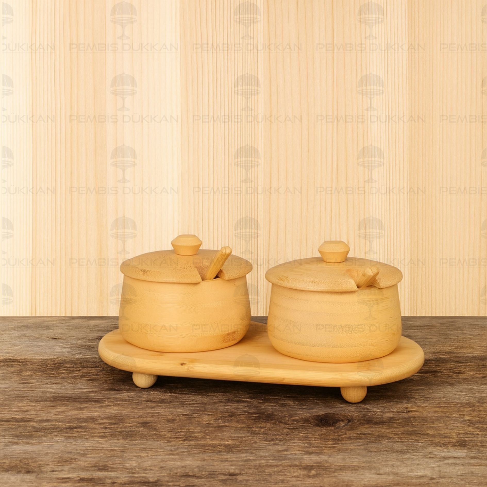 2li Bambu Melia Baharatlık & Reçellik Set (7b184-1526)