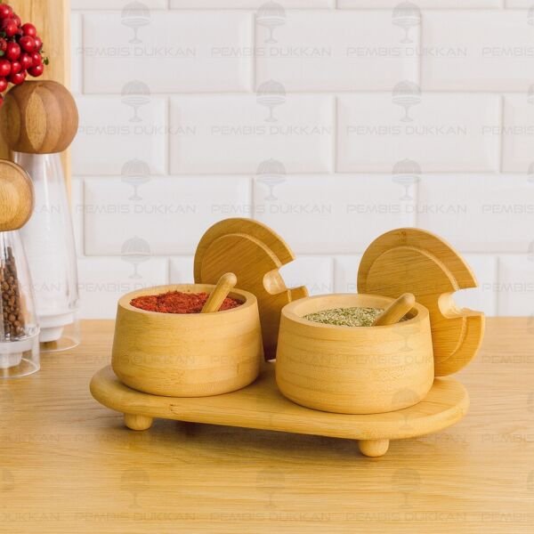 2li Bambu Melia Baharatlık & Reçellik Set (7b184-1526)