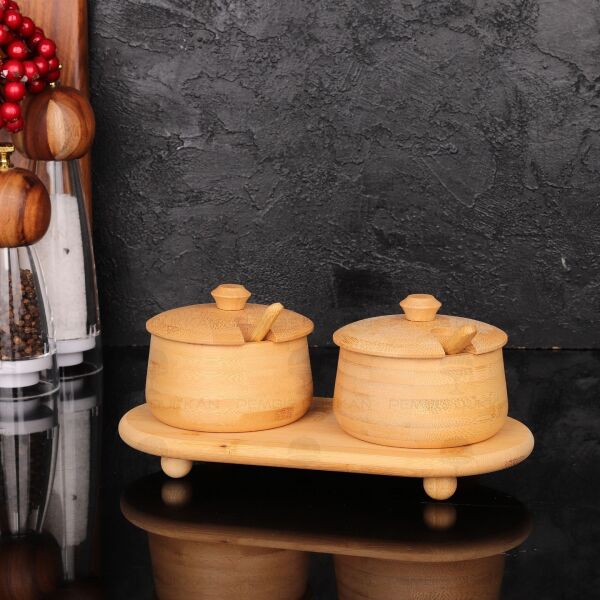 2li Bambu Melia Baharatlık & Reçellik Set (7b184-1526)