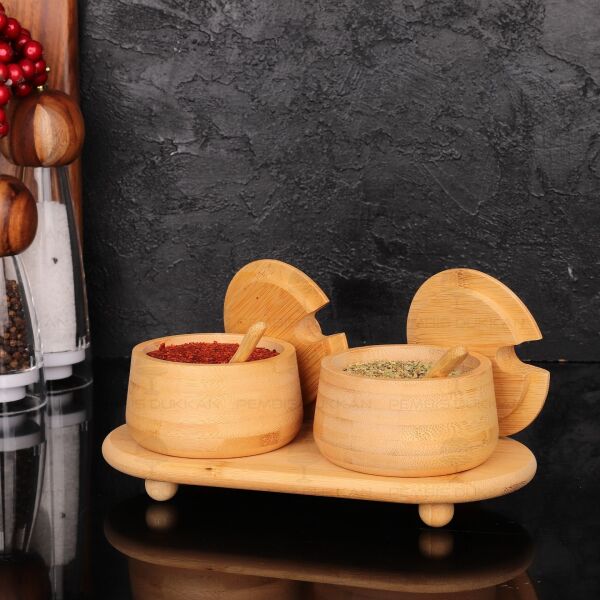 2li Bambu Melia Baharatlık & Reçellik Set (7b184-1526)
