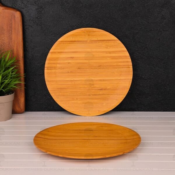 1 Adet Bambu Yuvarlak 25cm Kahvaltı & Yemek Servis (7b220)