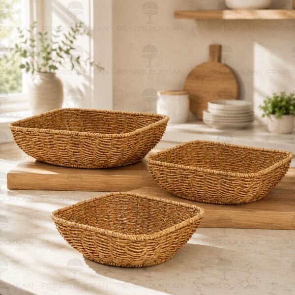 Rattan Büyük Kare Sepet 085