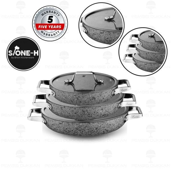 Brioni Stone-Age 3lü Kapaklı Sahan Set