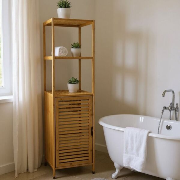 Bambu Üstü 2 Raflı, Çok Amaçlı Bohem Dolap (5049)