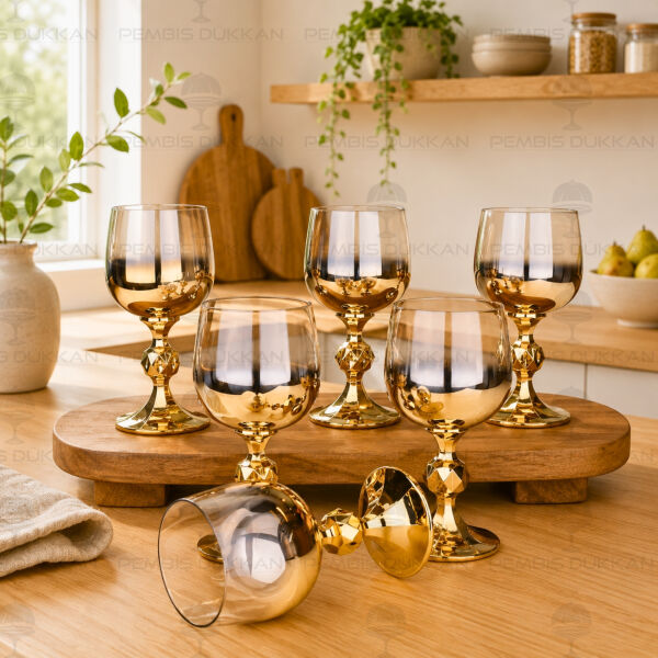 Sterna Titanyum Gold 6lı Kahve Yanı Kadeh