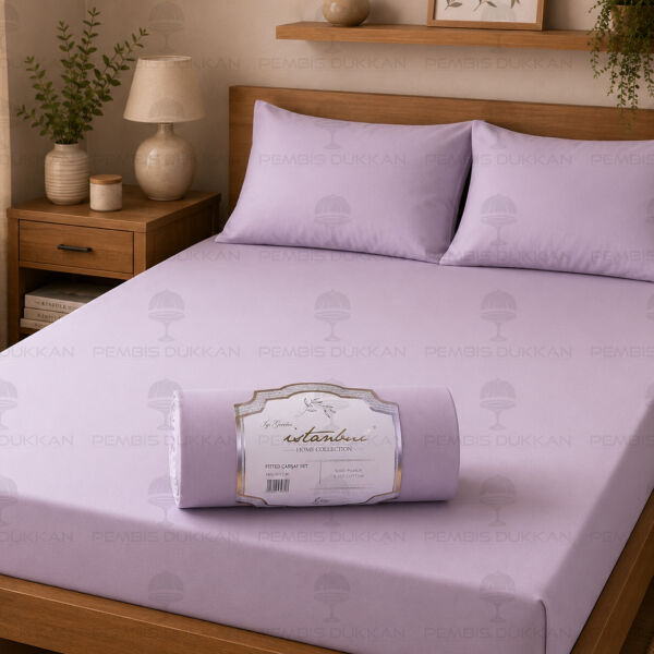 Ranforce Fitted Lastikli Çarşaf Set 160x200 Cm - Lila