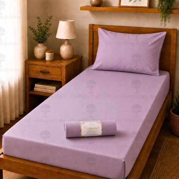 Ranforce 100x200 Cm Lila Fitted Lastikli Çarşaf Seti