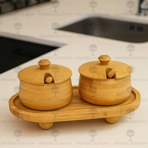 2li Bambu Melia Baharatlık & Reçellik Set (7b184-1094)