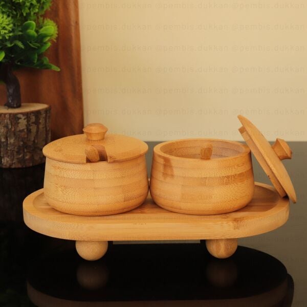 2li Bambu Melia Baharatlık & Reçellik Set (7b184-1094)