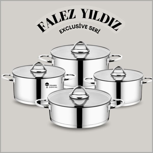 Falez Yıldız 8 Parça Tencere Set