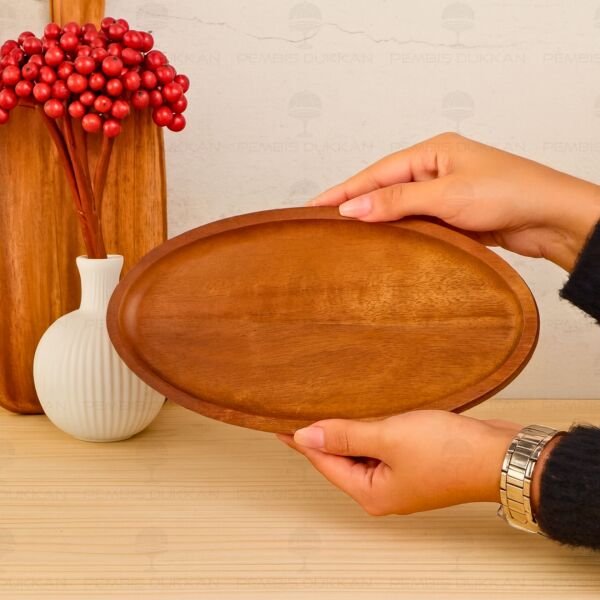 Akasya Oval Büyük 28cm Kayık Kahvaltılık Servis (7b213)
