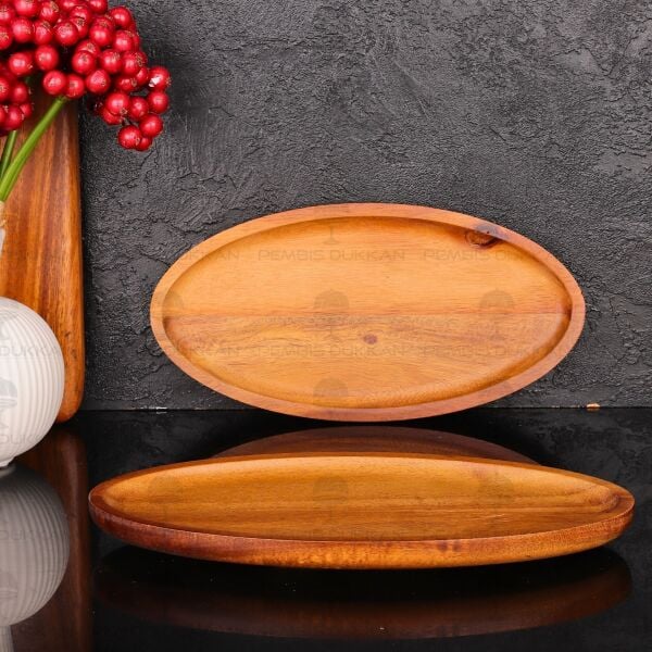 Akasya Oval Büyük 28cm Kayık Kahvaltılık Servis (7b213)