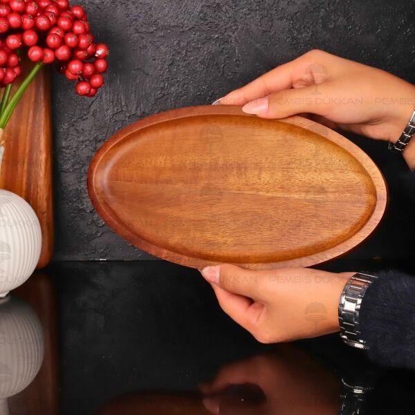 Akasya Oval Büyük 28cm Kayık Kahvaltılık Servis (7b213)