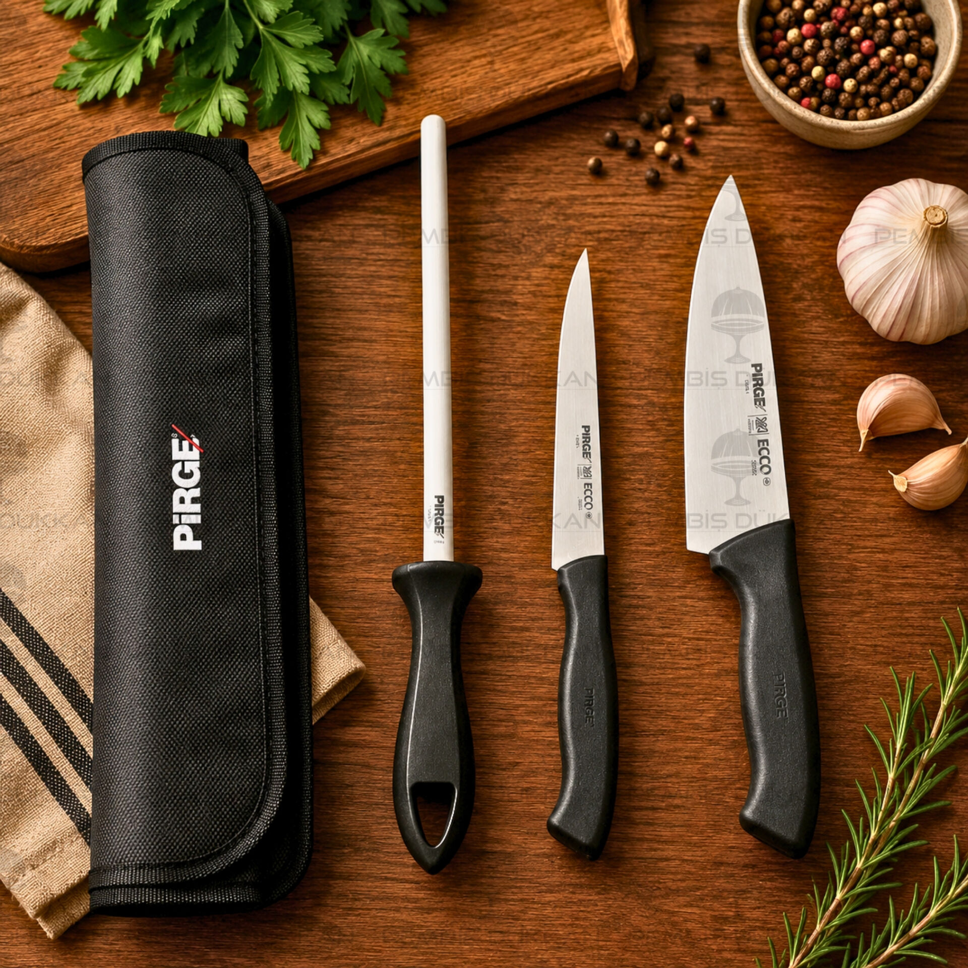 Pirge Echo Çantalı 3lü Bıçak Seti - 38403