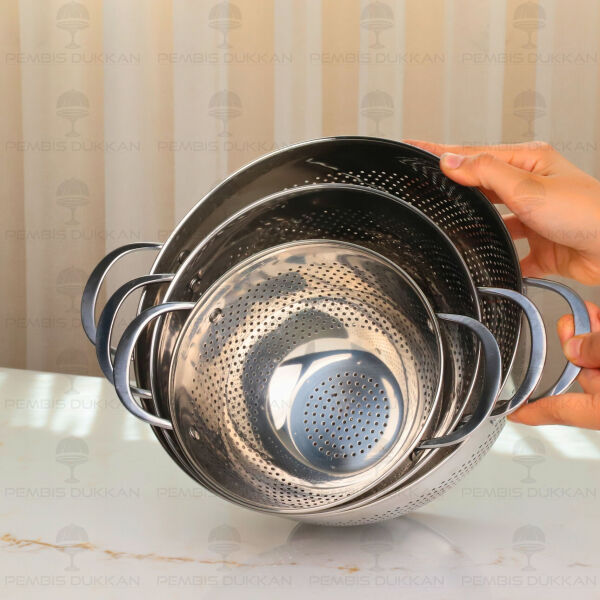 Gastro 26 cm Ayaklı 18/10 Paslanmaz Çelik Süzgeç (Cha-04)