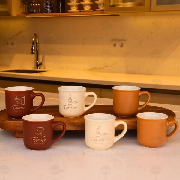 6lı Porselen Espresso Fincanı