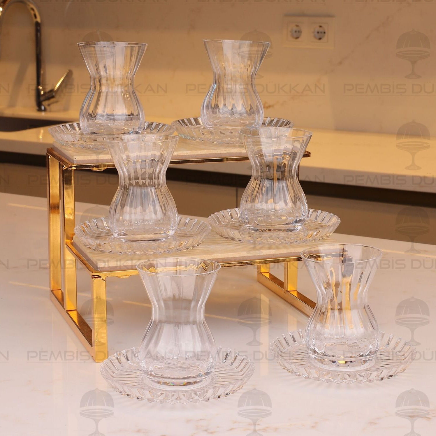 Tiryakim Crystallin 6 Kişilik 12 Parça Çay Set