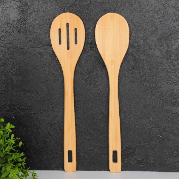 2li Bambu Servis Kaşık Seti (Th75835)