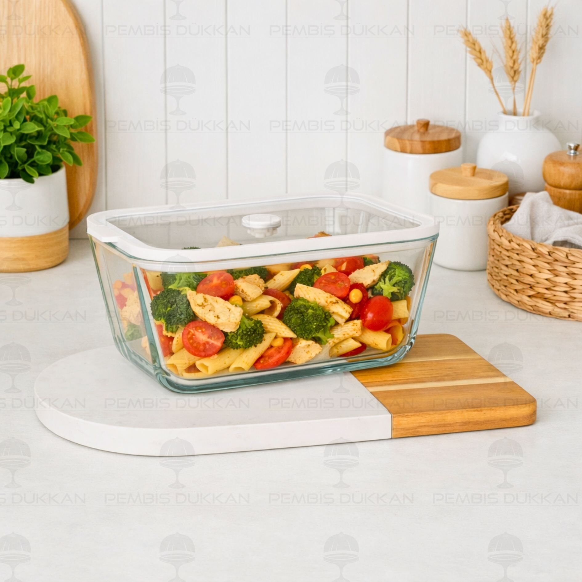 Krem 2620ml Silikon Vakumlu Cam Saklama Kabı (3H04W)
