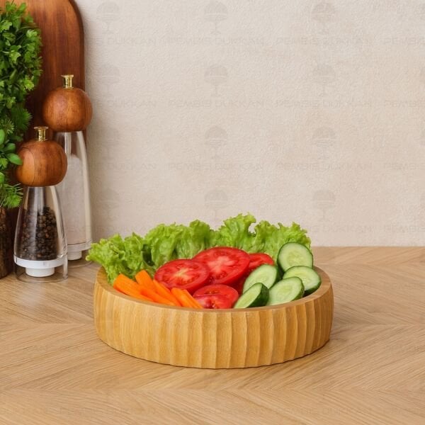 Bambu Şerit Kenarlı Mısır - Cips & Salata Servis, Kase (868)