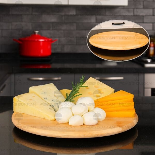 Bambu 29cm Döner Mekanizmalı Peynir Tabağı (947)