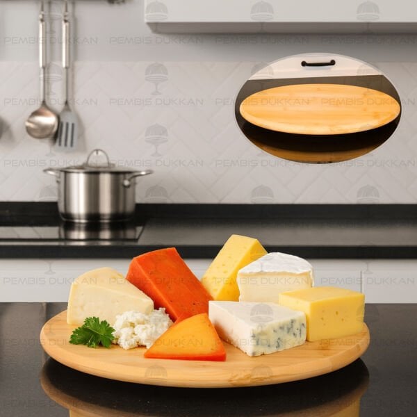 Bambu 29cm Döner Mekanizmalı Peynir Tabağı (947)