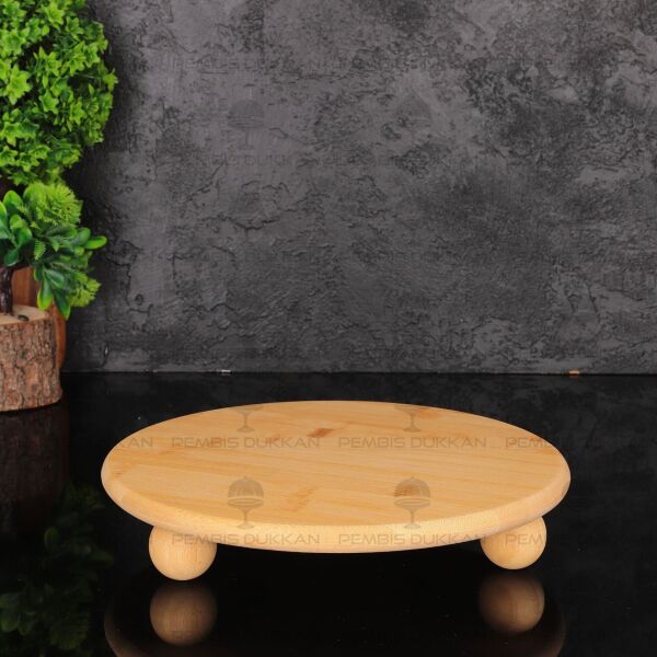 Bambu 27cm Mina Küçük Top Ayaklı, Peynir Tabağı & Sunum Stand (1090)