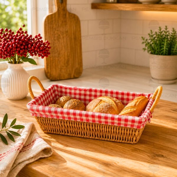 Dikdörtgen Rattan Bezli Ekmeklik (9t12)