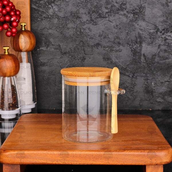 400 Ml Yuvarlak Kaşıklı Baharatlık & Tuz Kabı (0109)