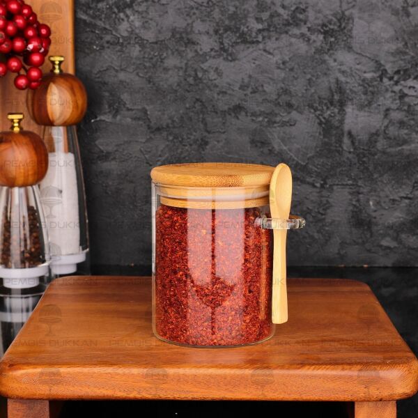 400 Ml Yuvarlak Kaşıklı Baharatlık & Tuz Kabı (0109)