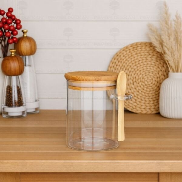 400 Ml Yuvarlak Kaşıklı Baharatlık & Tuz Kabı (0109)