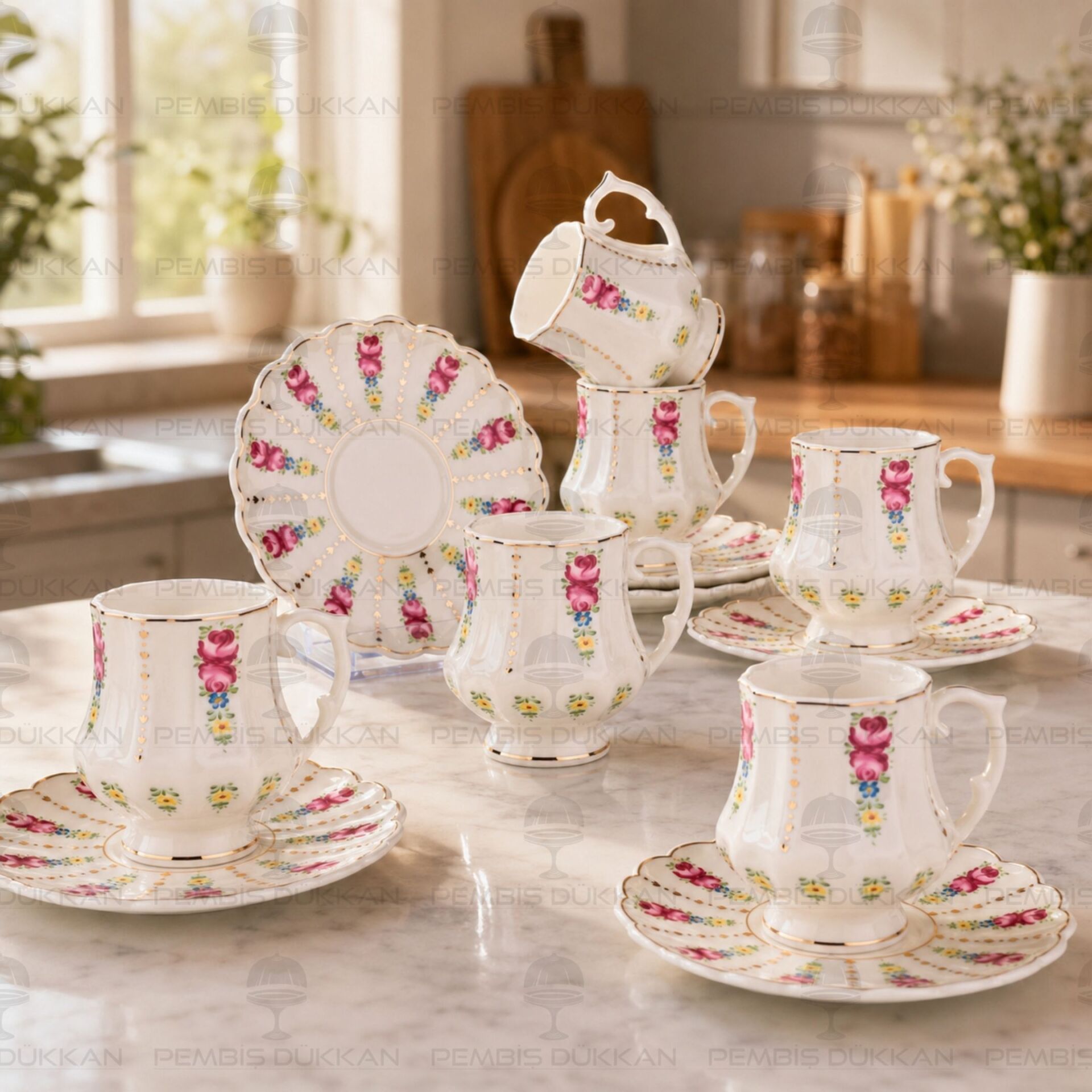 Elegant 6 Kişilik Kahve Fincan Set
