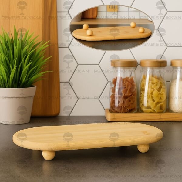 Bambu Oval Top Ayaklı İnce Yağdanlık Altlığı (1526)
