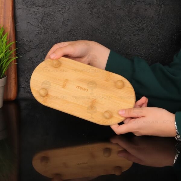 Bambu Oval Top Ayaklı İnce Yağdanlık Altlığı (1526)
