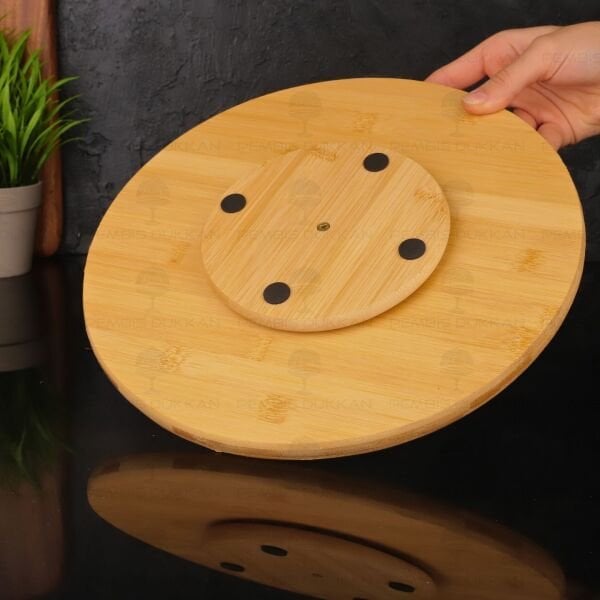 Bambu 30cm Döner Mekanizmalı Peynir Tabağı (8b86)