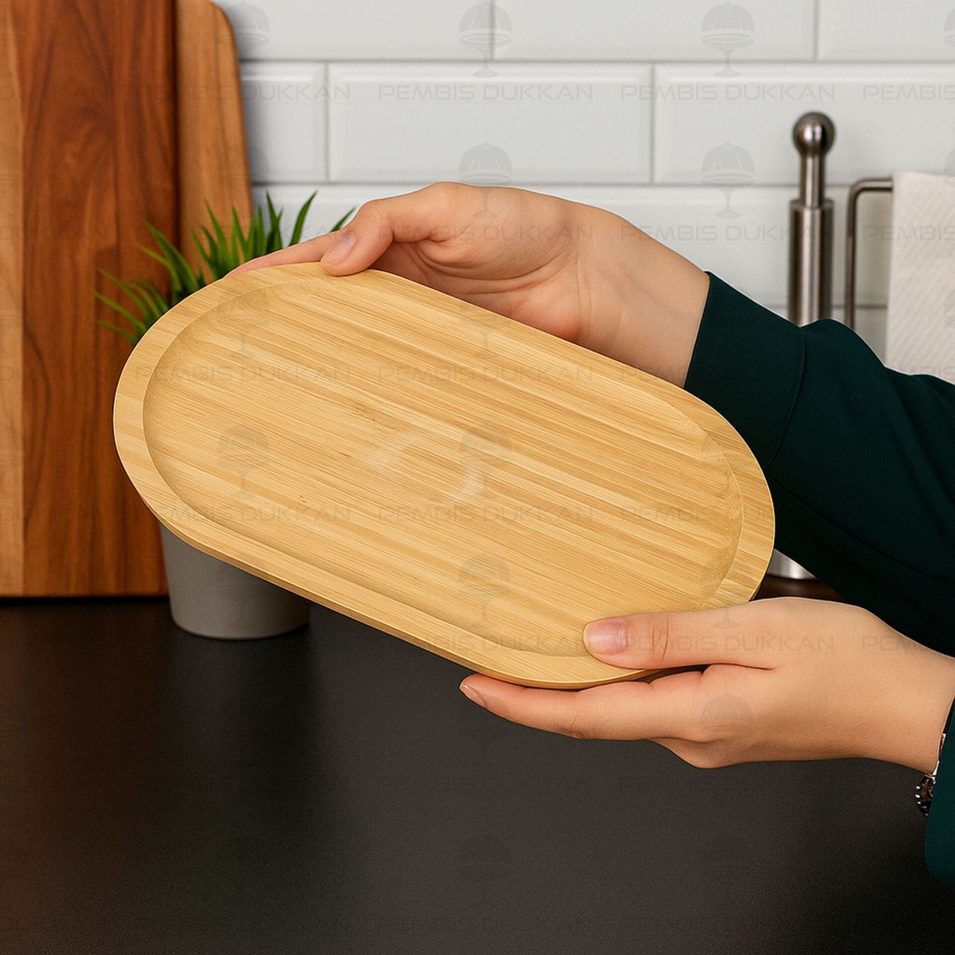 Bambu Oval Yağdanlık Altlığı (Thn75652)