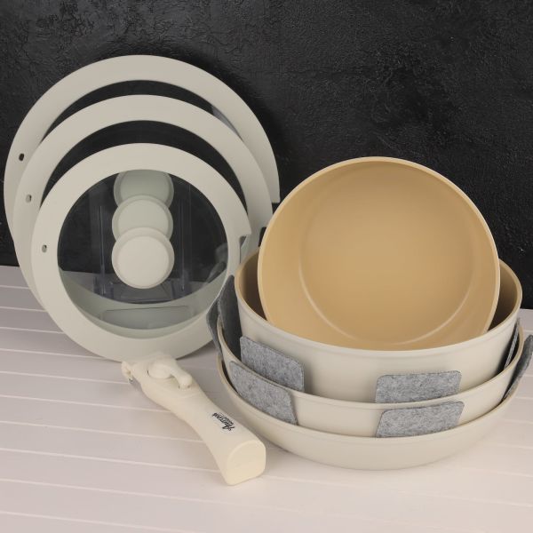 Bondy Amercook 11 Parça Tak Çıkar Krem Tencere Set