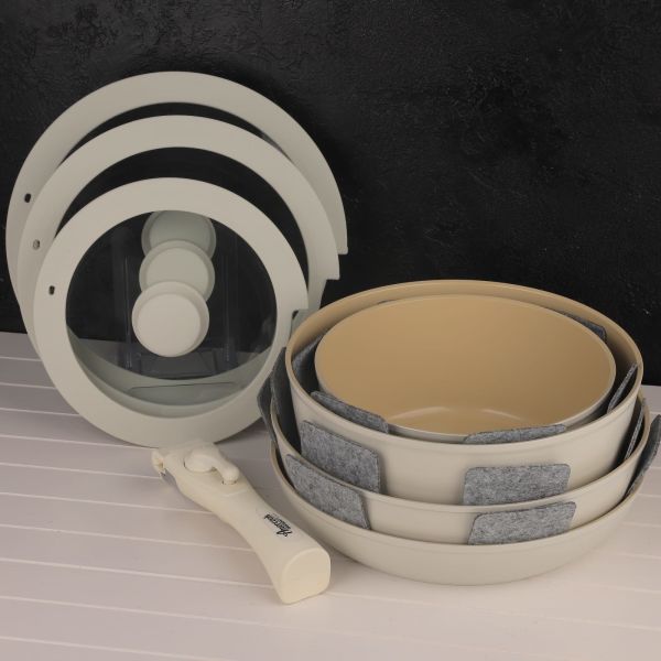 Bondy Amercook 11 Parça Tak Çıkar Krem Tencere Set
