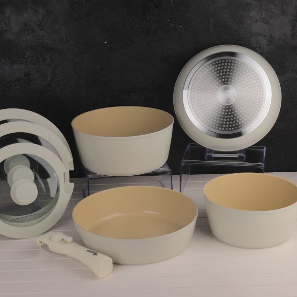 Bondy Amercook 11 Parça Tak Çıkar Krem Tencere Set