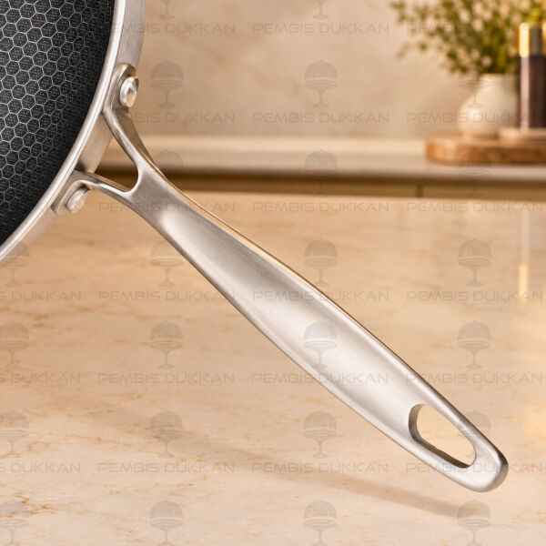 Leggno 30 cm Elite Pro 3Ply Petek Tabanlı Wok Tava