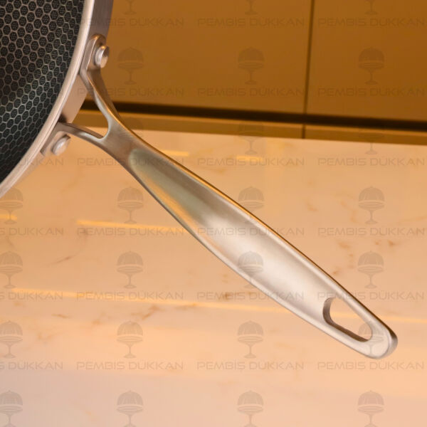 Leggno 30 cm Elite Pro 3Ply Petek Tabanlı Wok Tava